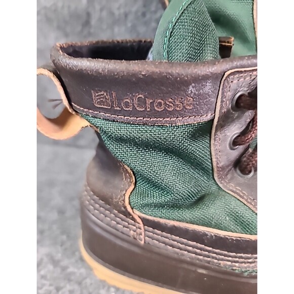 LaCrosse Duck Boot Brown/Olive Leather/Fabric Upper Womans Sz 5 LL Bean - Picture 2 of 8